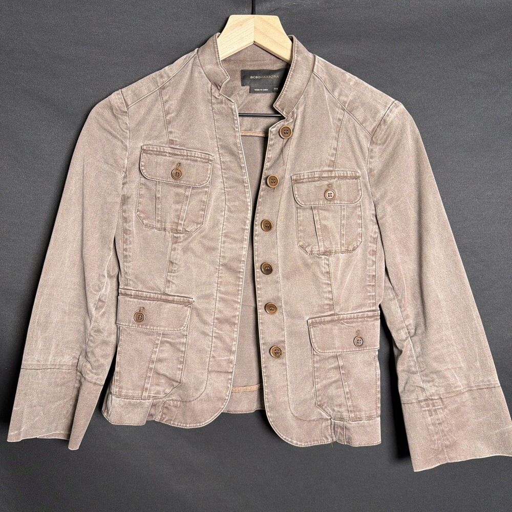 BCBG MAXAZRIA Jean Brown Jacket - Size XXS